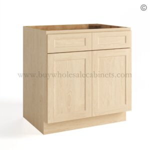 Unfinished Shaker Base Cabinet Two Door/Two Drawers