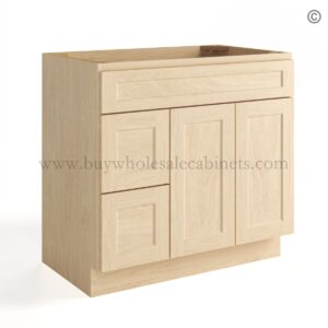 Unfinished Shaker 36" Vanity Base Cabinet Combo