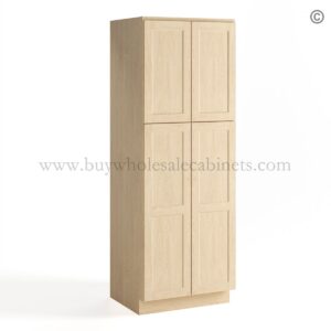 Unfinished Shaker 24"/30" Pantry Cabinet Double Door
