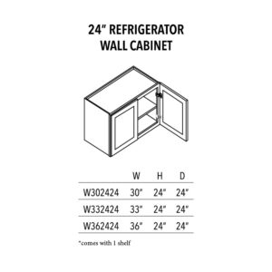 Unfinished Refrigerator Wall Cabinet 24"
