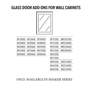 Unfinished Glass Door Add-Ons for Wall Cabinets